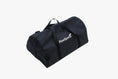 Load image into Gallery viewer, Black duffel bag with 'FlowSpace' logo on a white background
