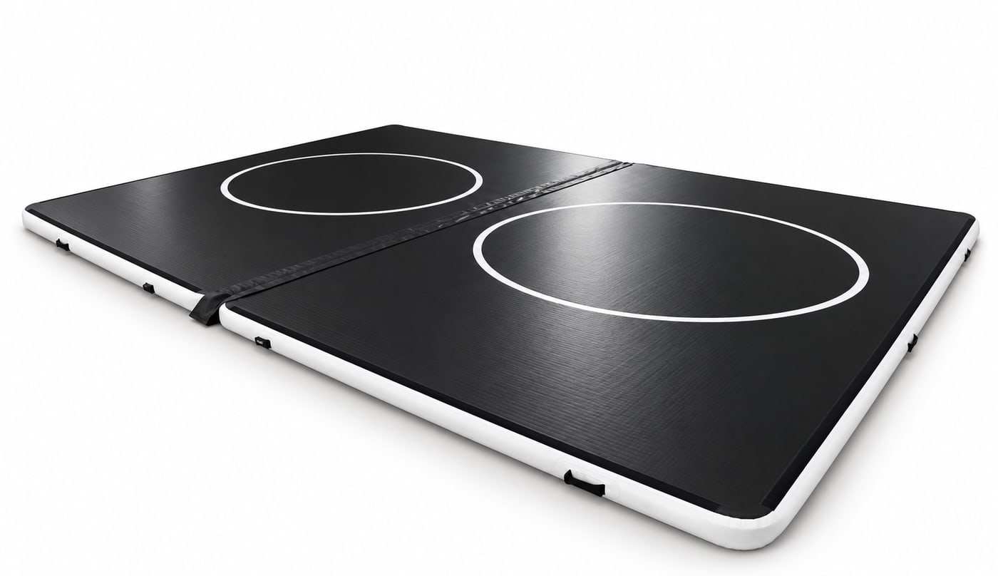 The Arena Bundle, two Pro FlowMats joined edge to edge by the connector strip to make one 20 by 16 foot training floor